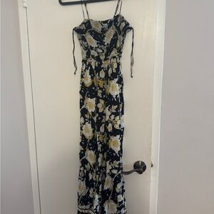 Free People Floral Romper with Spaghetti Straps